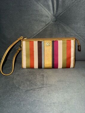 Coach Julia Legacy Striped Zip Around Wallet Wristlet